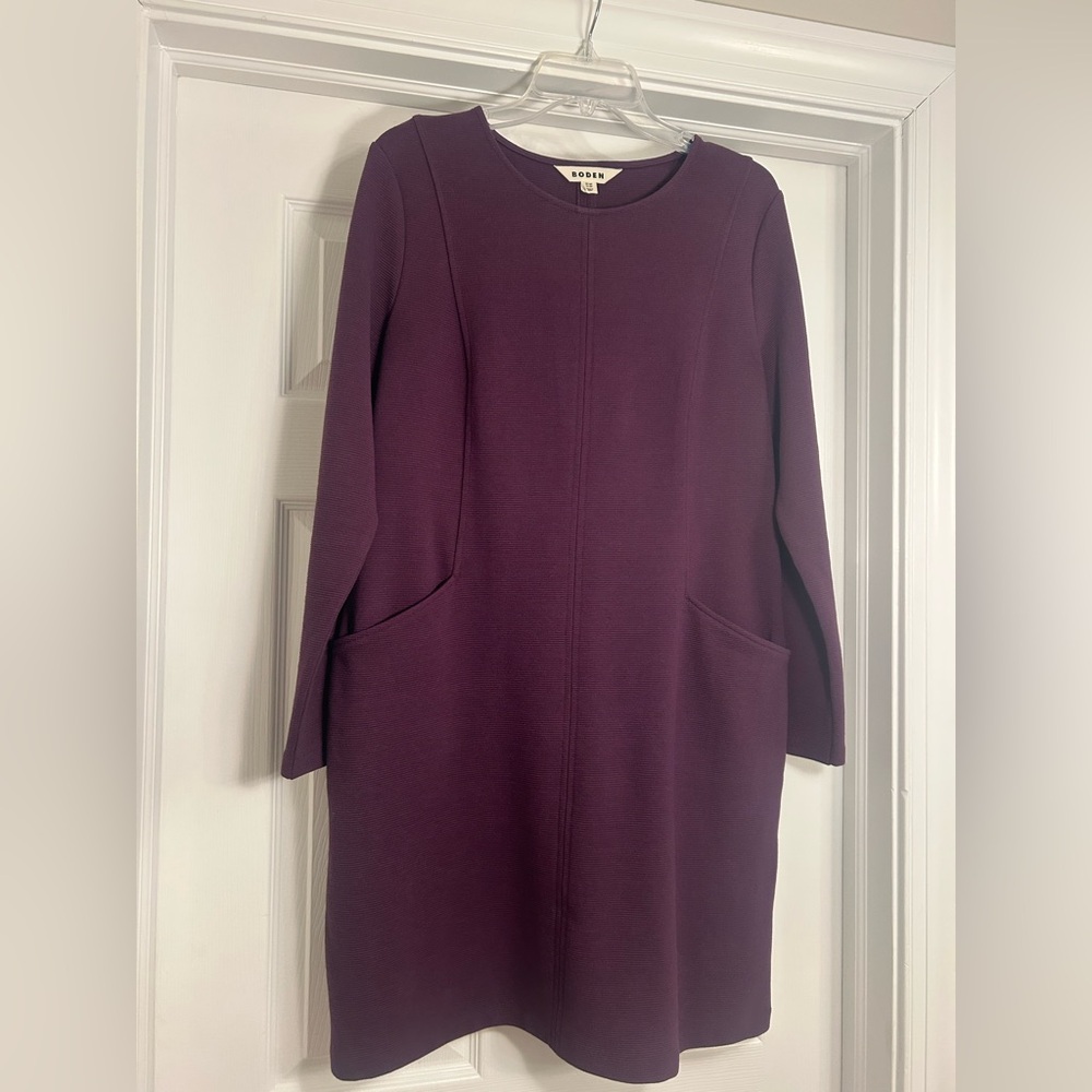 Boden Long Sleeve Dress in Deep Purple